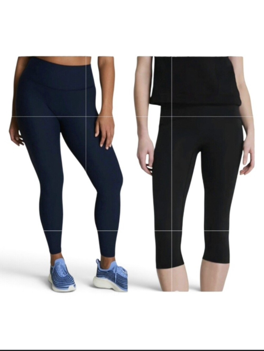 Set Of 2 Spanx High-Waisted Seamless Shaping Leggings | Size XL | Navy & Black